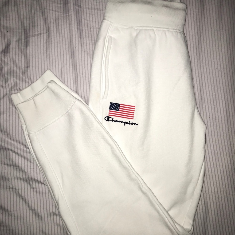 White Champion Sweatpants